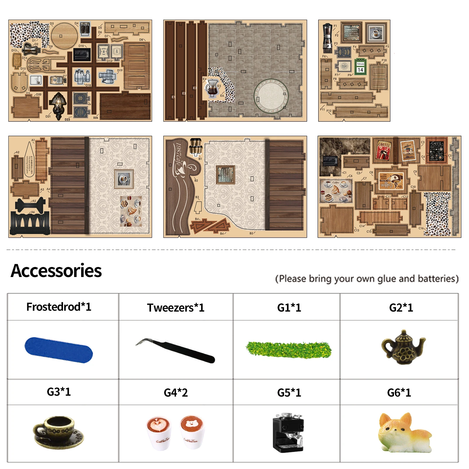 Booknook Coffee House DIY منزل مصغر أنيق كاجوال تصميم مقهى جو تجميع نموذج لهدايا عيد الميلاد ديكور المنزل #6