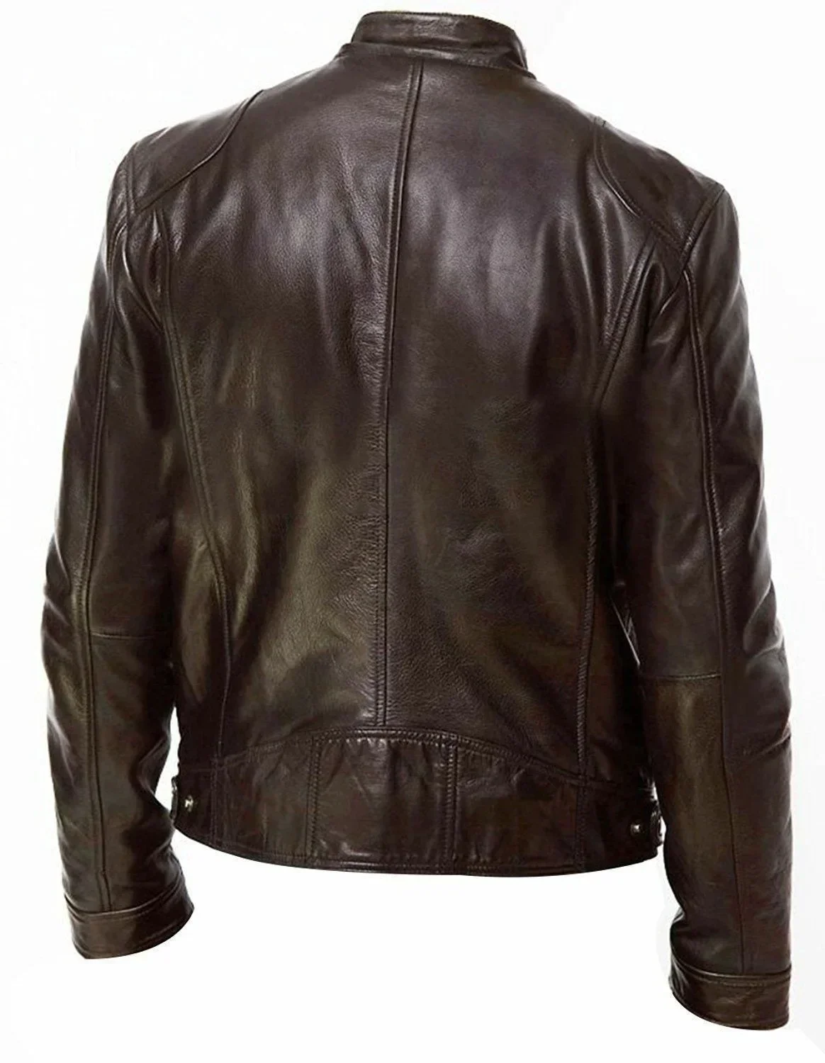 Lederjacke Bomber Motorrad Biker PU-Leder Lässige Loose-Fit Kunstlederjacke für Herren – Detail 4