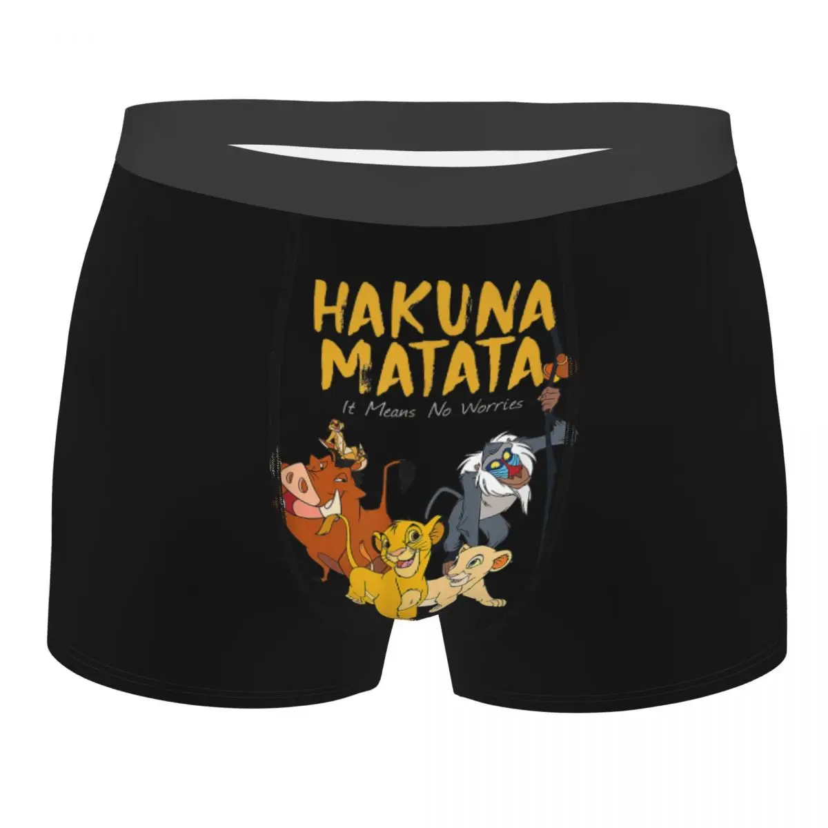 

Men's Lion King Underwear Classic It Means No Worries Fashion Boxer Briefs Shorts Panties Male Breathable Underpants Plus Size