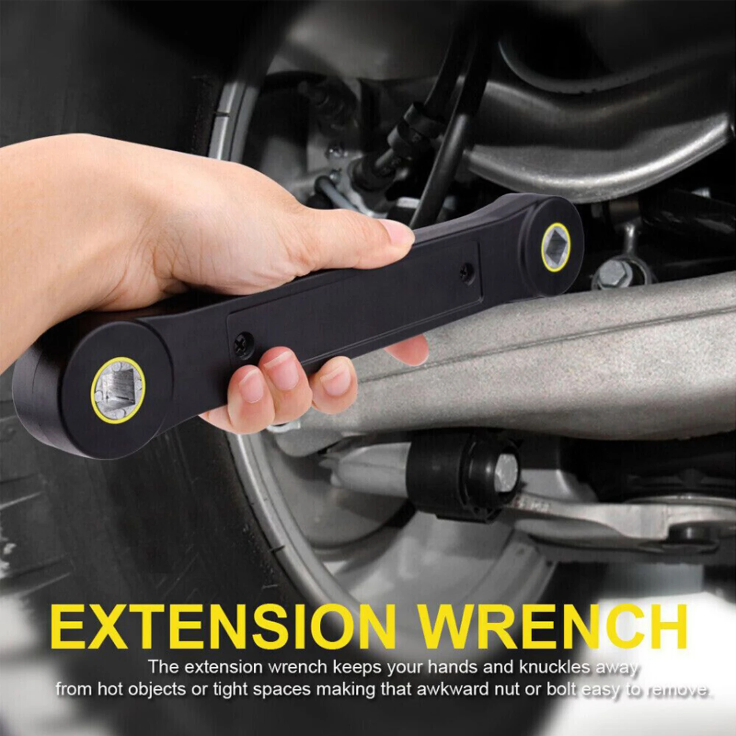 Extension Wrench Set Combination Torque Wrench with 3/8'' & 1/4'' Adapter DIY Car Repair Hand Tool