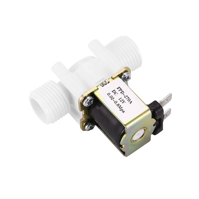 

【Горячий торт】DC12v N/C нормально закрытый электромагнитный клапан для воды G1/2-дюймовый пластиковый электрический электромагнитный клапан для диспенсера для воды