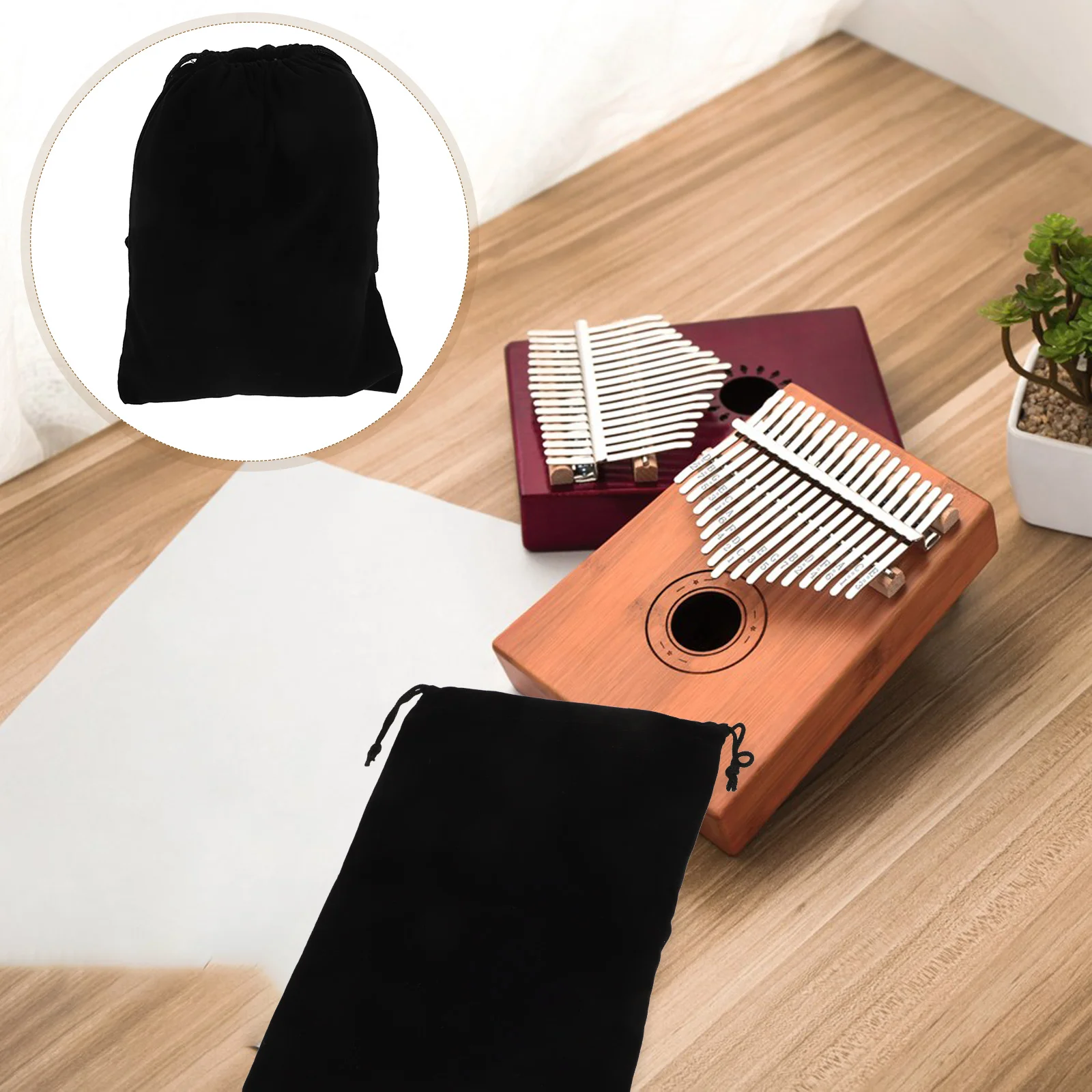

Thumb Piano Storage Bag Ditty Fabric Draw Pouch Drawstring Pouches Bags Convenient