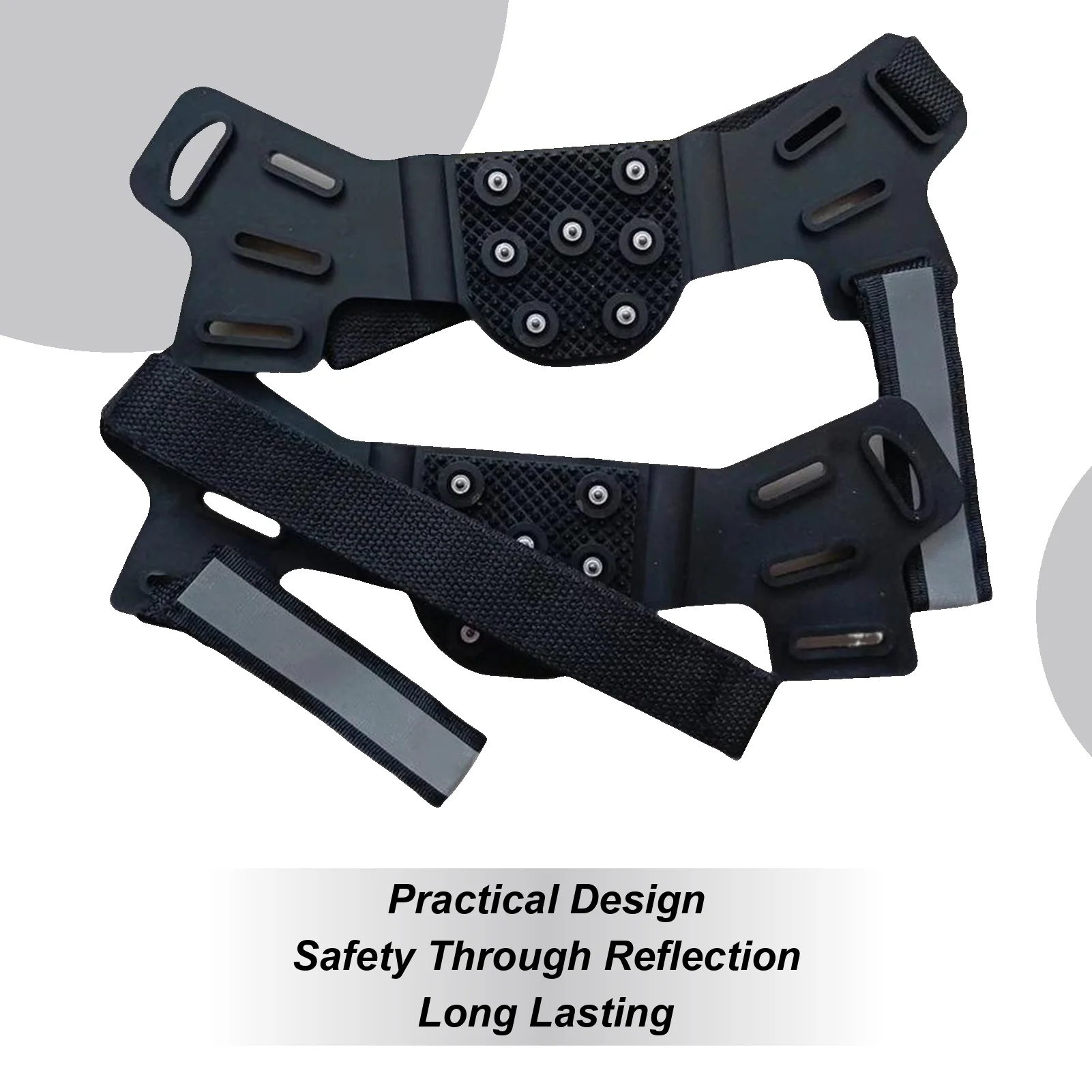 

Ледяные шипы для обуви, 7 шипов, регулируемые кошки, противоскользящие ледяные кошки со светоотражающими полосками для работы на открытом воздухе, зима