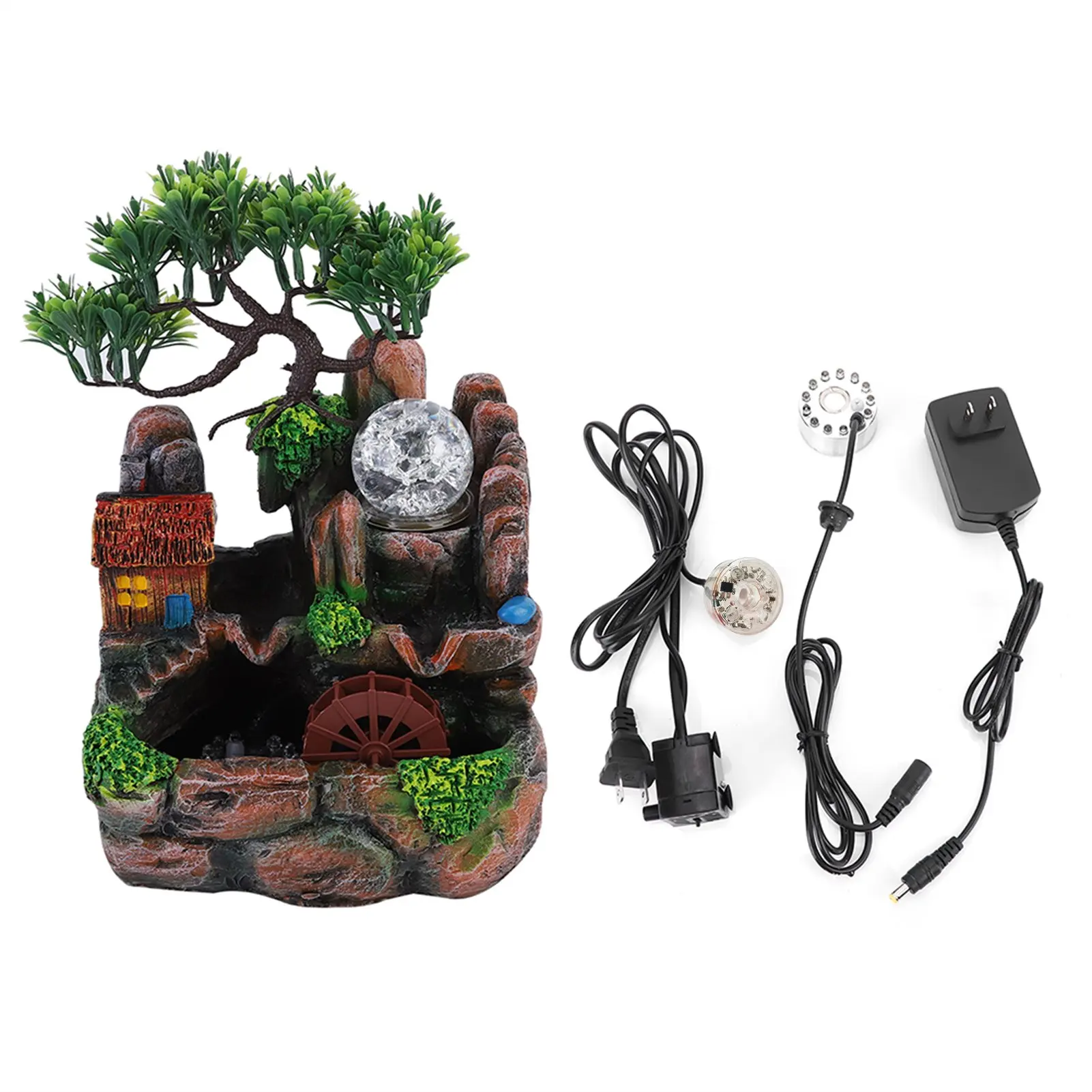 Simulation Resin Desktop Fountain Rockery Decor Atomizing Home Ornament Decoration