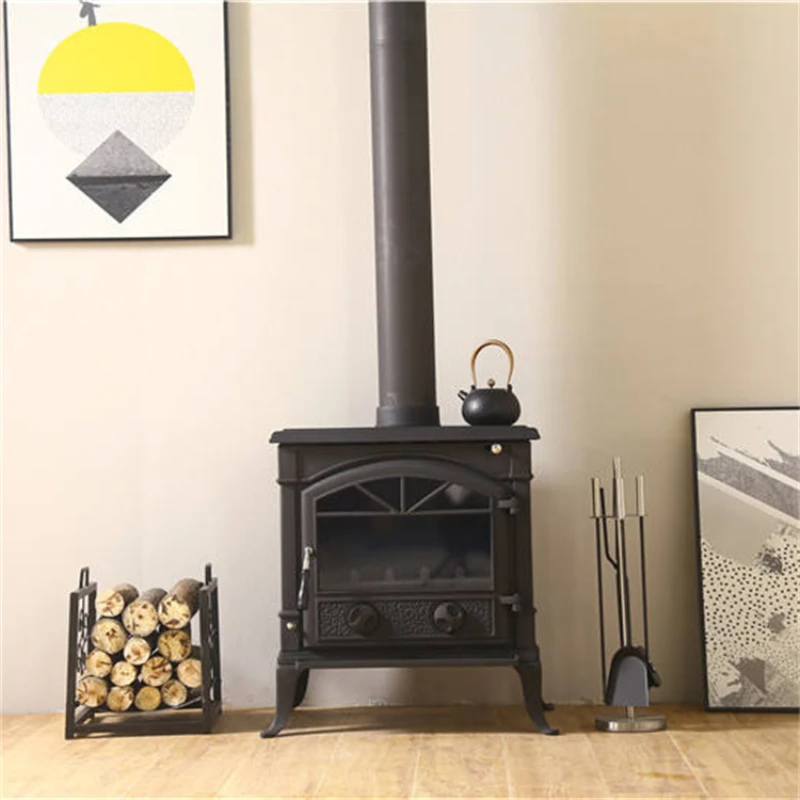 

Real Fire Cast Iron Fireplace Wood Burning Indoor Heater Furnace Classic Fireplace