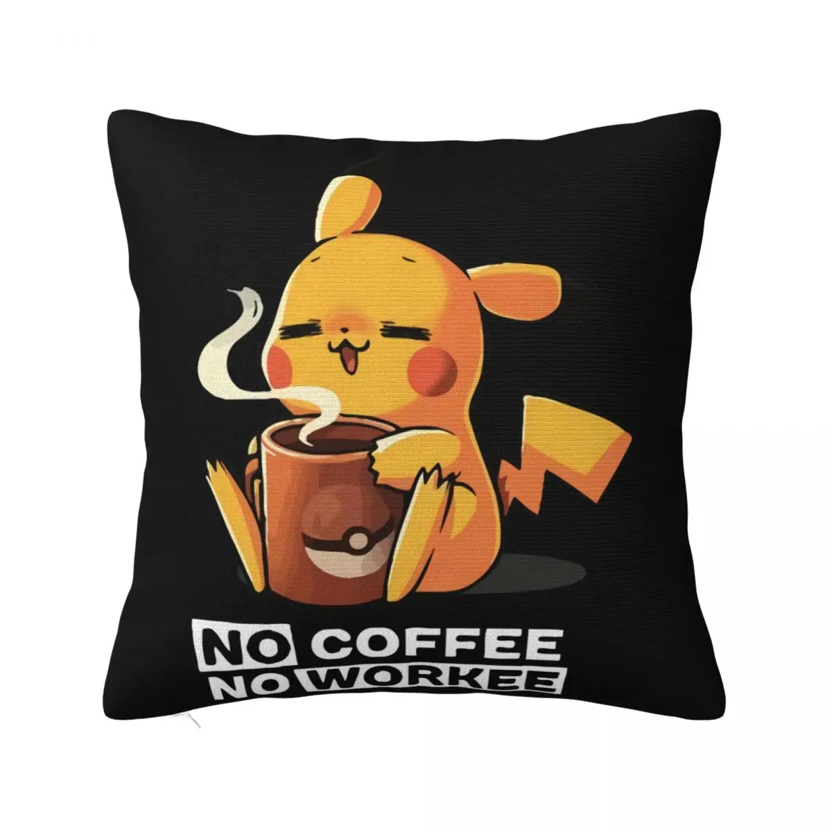 Picachu T Swea No Coffee No Workee Men Swea T Sweas 202 Hip-Hop Normal Simple Simple Top Pillow Case