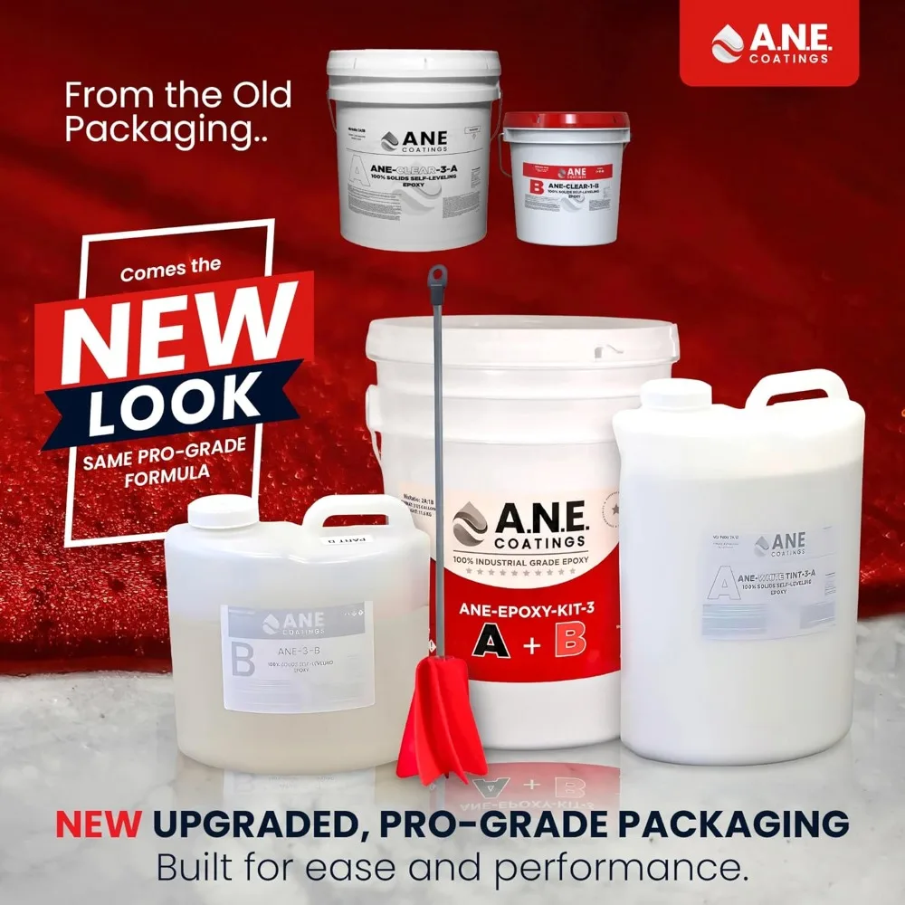 مجموعة راتنجات الإيبوكسي ذاتية التسوية - مجموعة أدوات إيبوكسي لأرضية المرآب تتنشر بشكل سلس. متين - شفاف #2