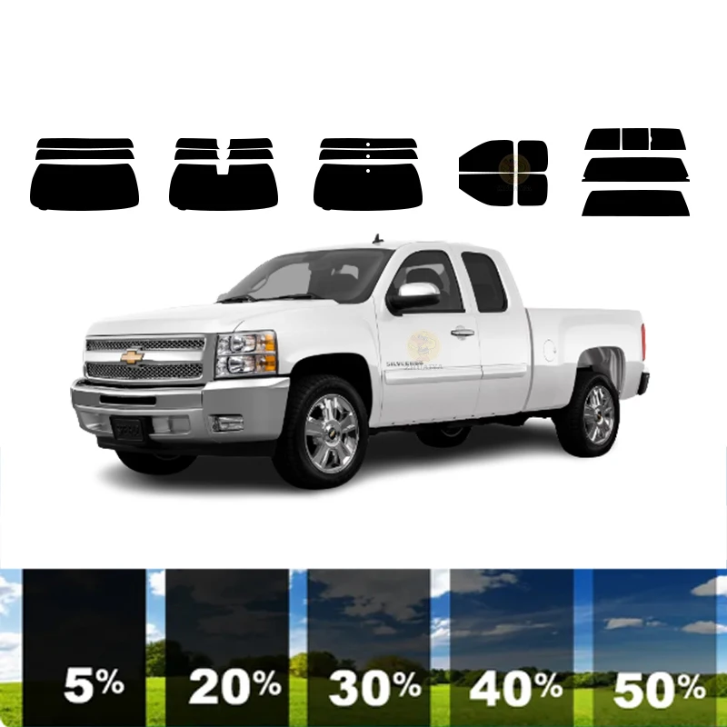 

precut Removable Window Tint Film Car 100%UVR 5%-70%VLT Heat Insulation Carbon ﻿For CHEVROLET SILVERADO 1500 2DR PICKUP2007-2013