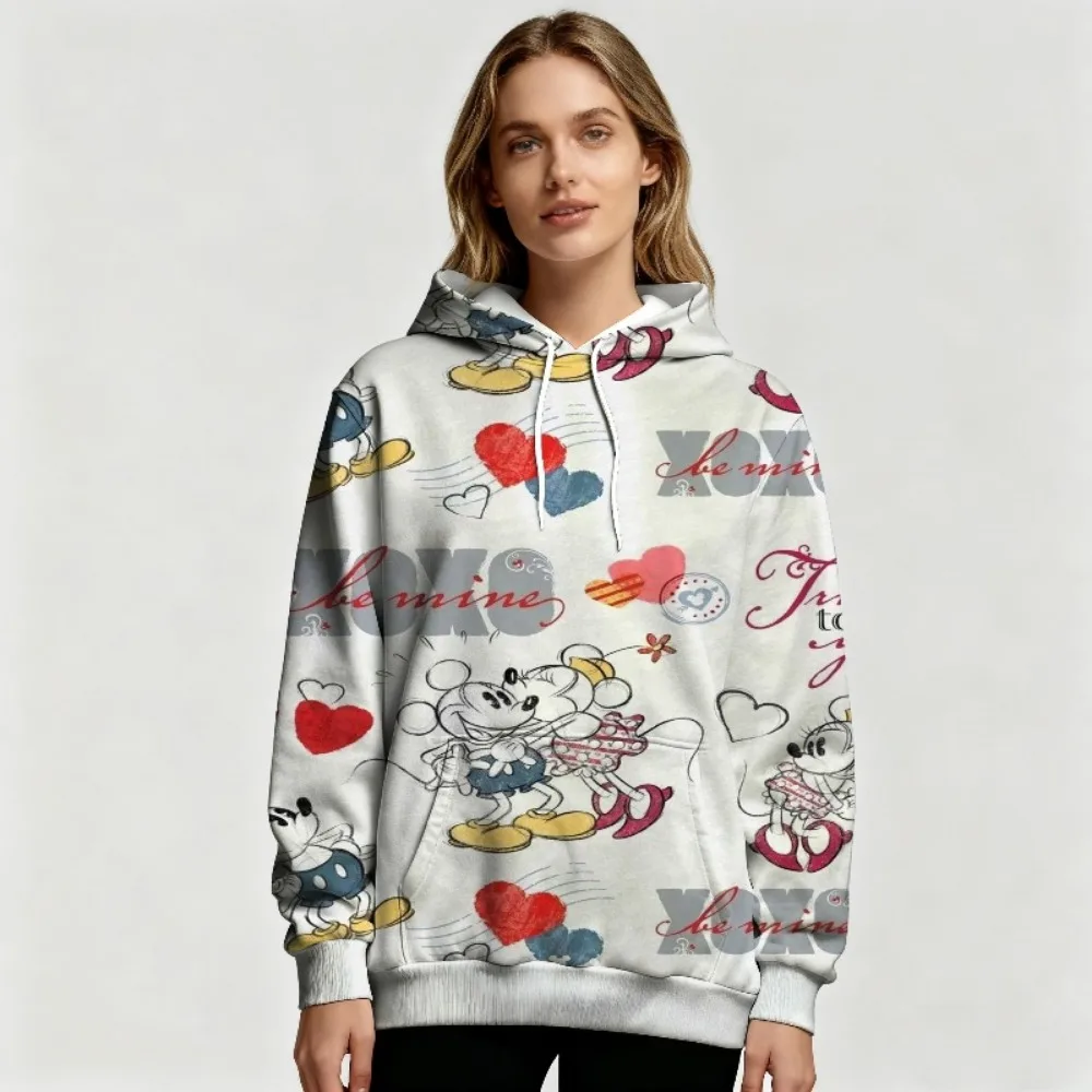 Felpe con cappuccio stampate Disney Topolino e Minnie, fantastici autunnali e invernali, copricapo per coppia per uomini e donne e simpatici cartoni animati