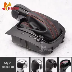 Leather red line Stitching AT DSG Gear Shift Knob Lever Cover For Golf 6 Golf 5 MK6 MK5 GTI MK6 R32 scirocco