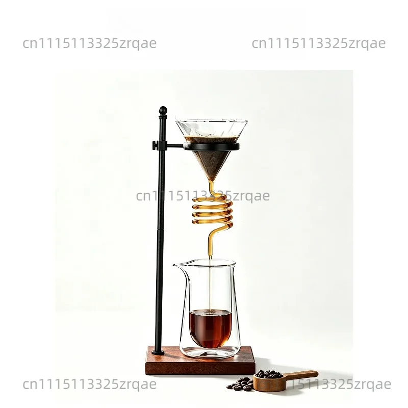 Simple glass snake tube spiral cooling coffee filter cup hand brewed filter cup coffee pot household