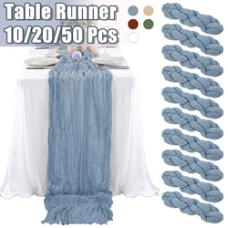 Gaze Mesa Runner, Toalha De Mesa De Casamento Boho, Azul Empoeirado, Chuveiro De Noiva, Festa De Férias, 10 pés, 20 50Pcs