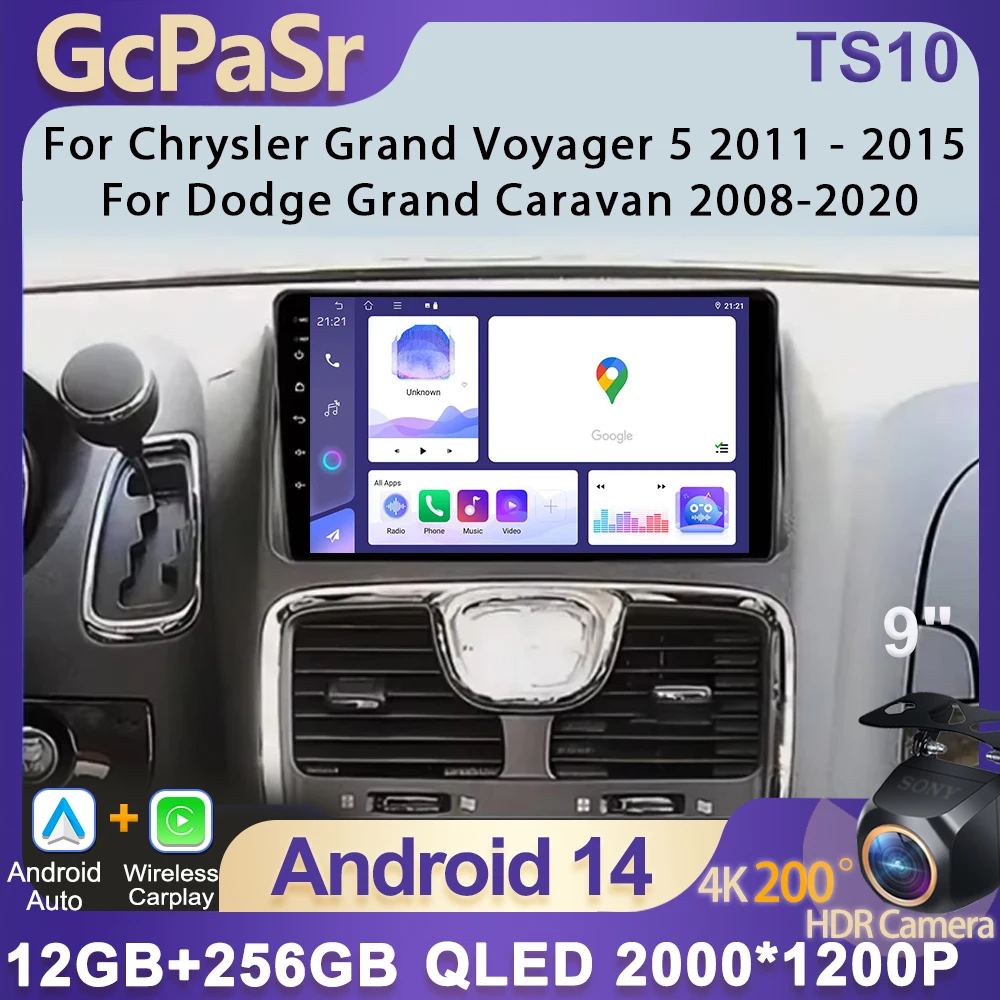 

Android 15 Car Navigation Multimedia Player For Chrysler Grand Voyager 5 2011 - 2015 For Dodge Grand Caravan 2008-2020 2DIN DVD