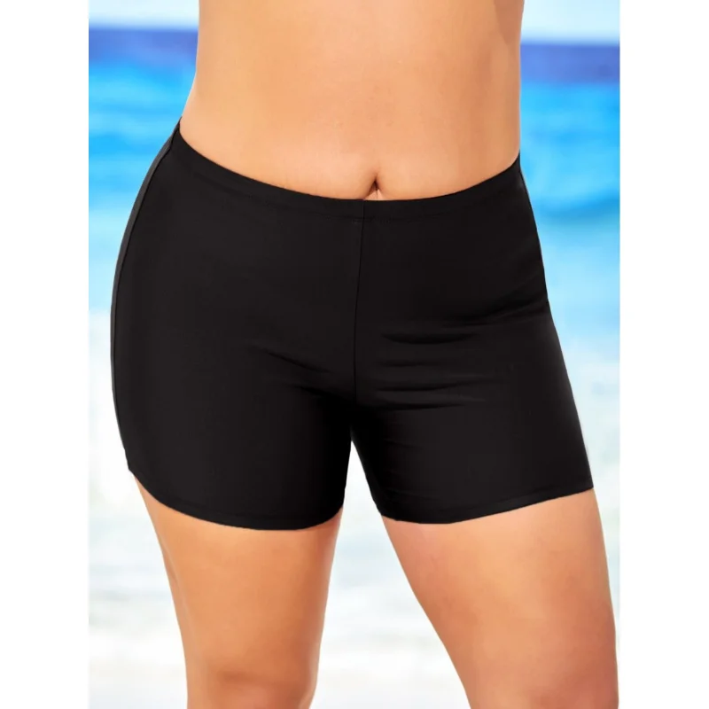 Heißverkaufte Damen-Bademode auf Lager, Übergröße, bedruckt, konservativer Tankini, zweiteiliger Badeanzug