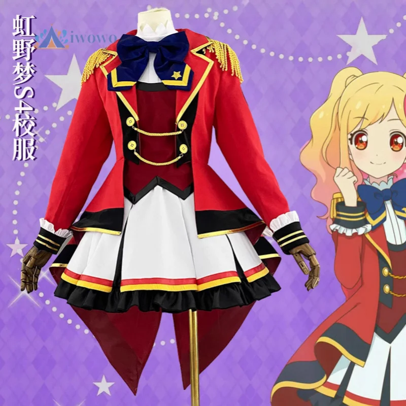 

Аниме-игра Aikatsu Stars Nijino Yume, карнавальный костюм, великолепный школьный красный костюм S4, униформа, вечерние наряд для ролевых игр для женщин