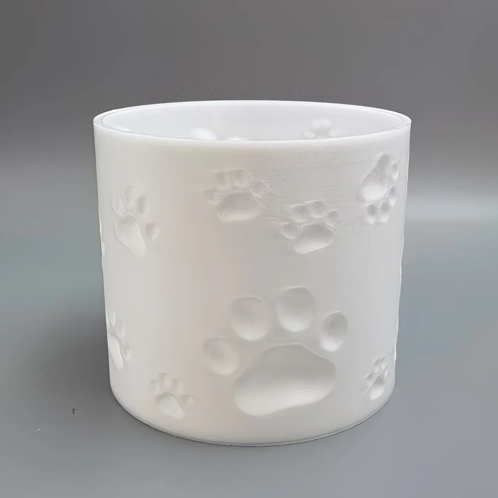 Modern 3D Printing Flower Pot Paw Print Plastic Cactus Planter Cylinder Shape Storage Box Decorative Planter Office Balcony