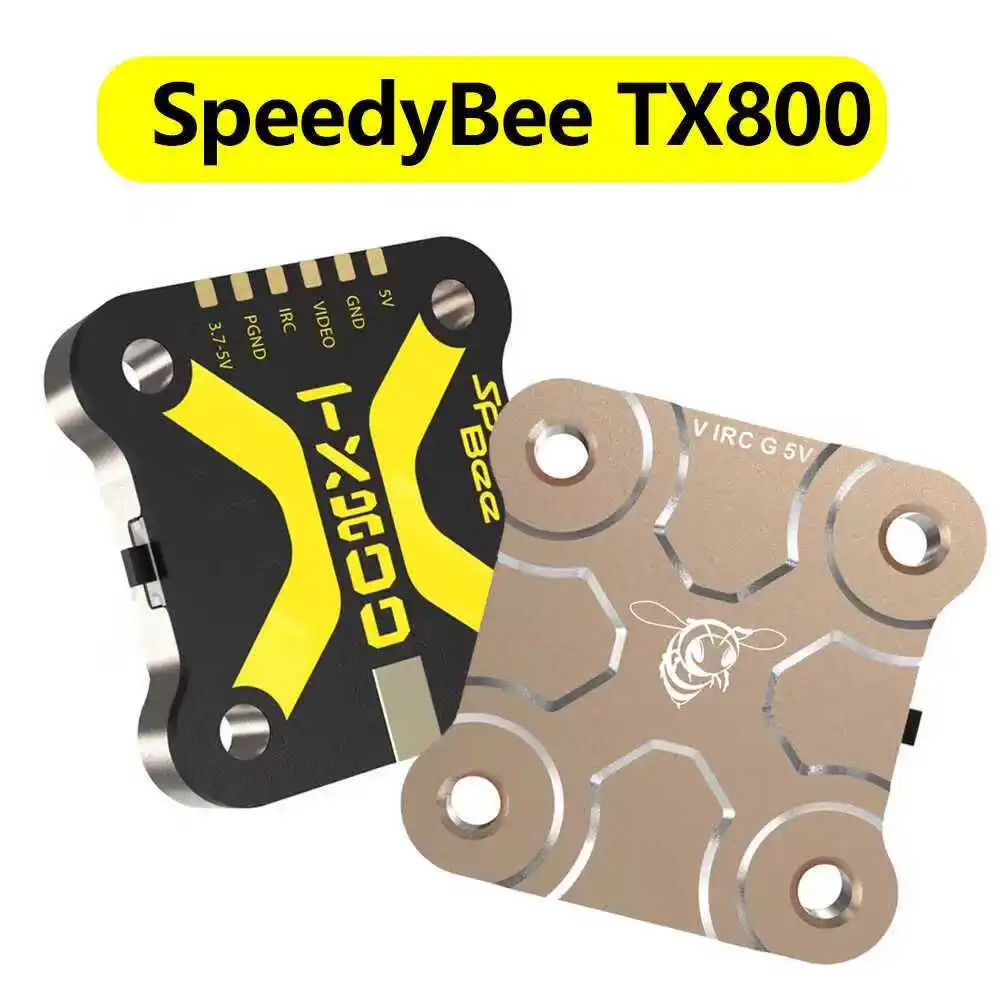 

SpeedyBee TX800 3.7-5.5V 5.8G 48CH VTX PIT/25mW/200mW/400mW/800mW Output MMCX Long Range Transmitter For RC FPV Racing Drone