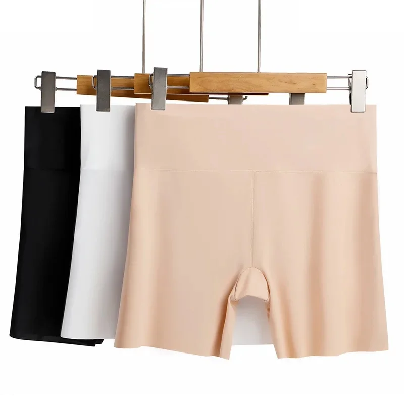 1/2Pc Women Ice Silk Seamless Safety Shorts High Waist Tummy Control Anti Chafing Invisible No Trace Under Skirt Shaping Panties