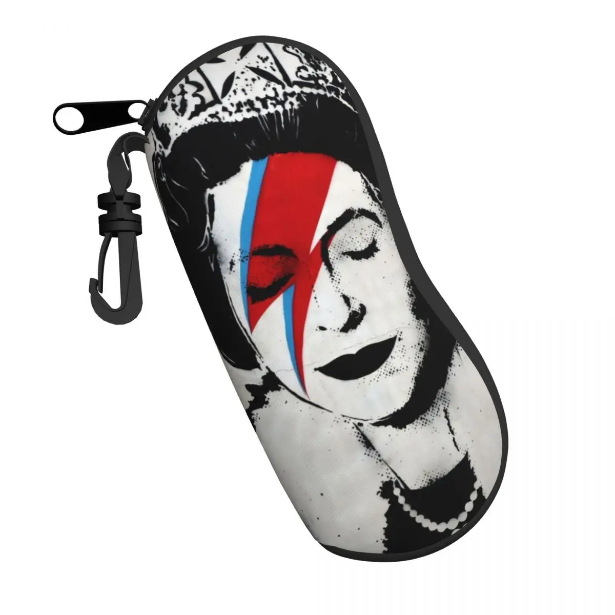 Custom Banksy UK England Queen Elisabeth Rockband Face Makeup Glasses Case Portable Shell Eyeglasses Case Sunglasses Box