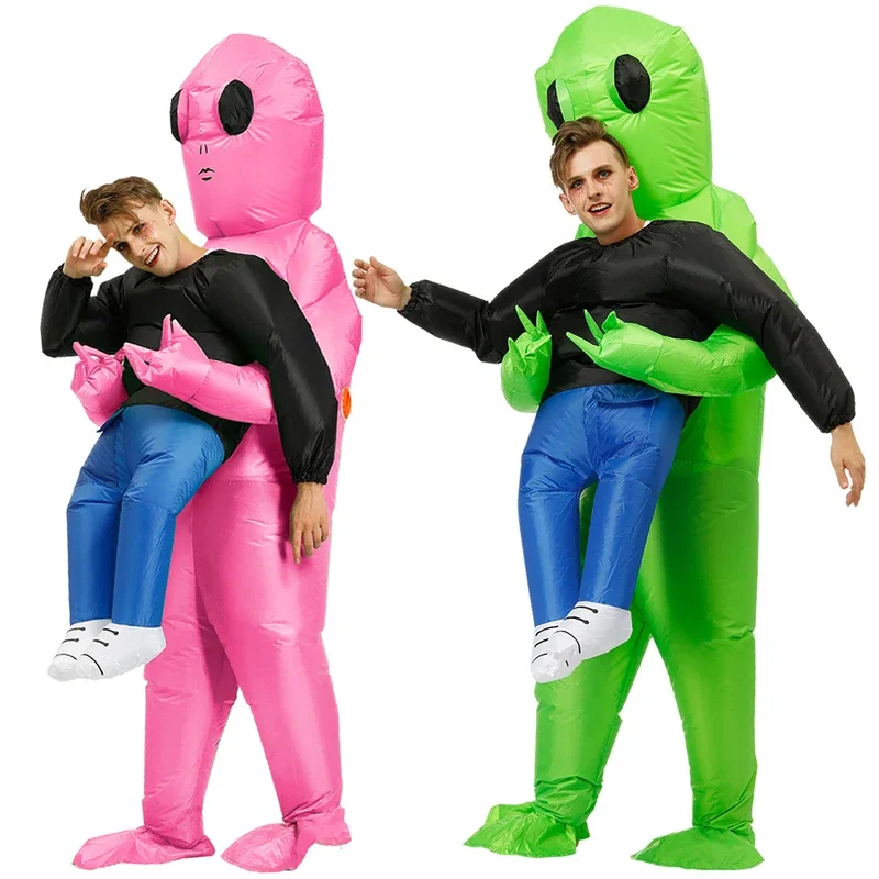 Costume gonflable extraterrestre pour adultes, Halloween, fête de Noël, cosplay, enfants, garçons, filles, hommes, femmes, drôle, robe trempée, fête de paupières anime