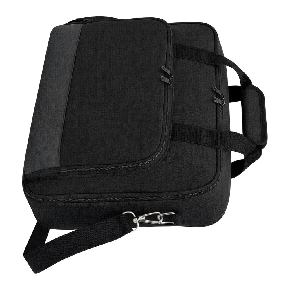 Two-Compartment Projection Gear Bag for Outdoor Parties BBQ Picnics 36x28x10cm Padded Protection Black Polyester