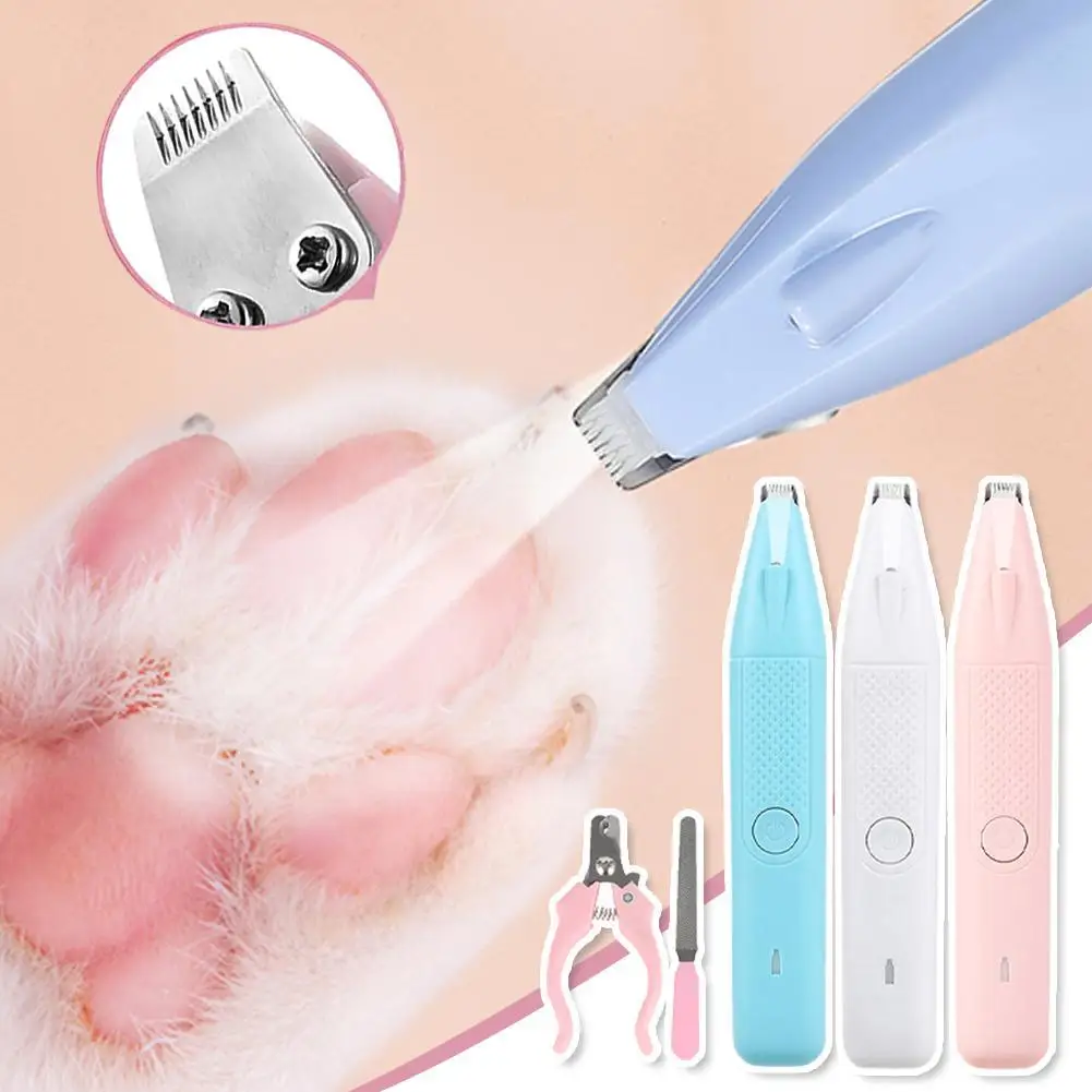 Pet Electric Hair Trimmer With Light Low Noise Comes With Nail Clippers And Files For Trimming Pet Hair For Cats And Dogs