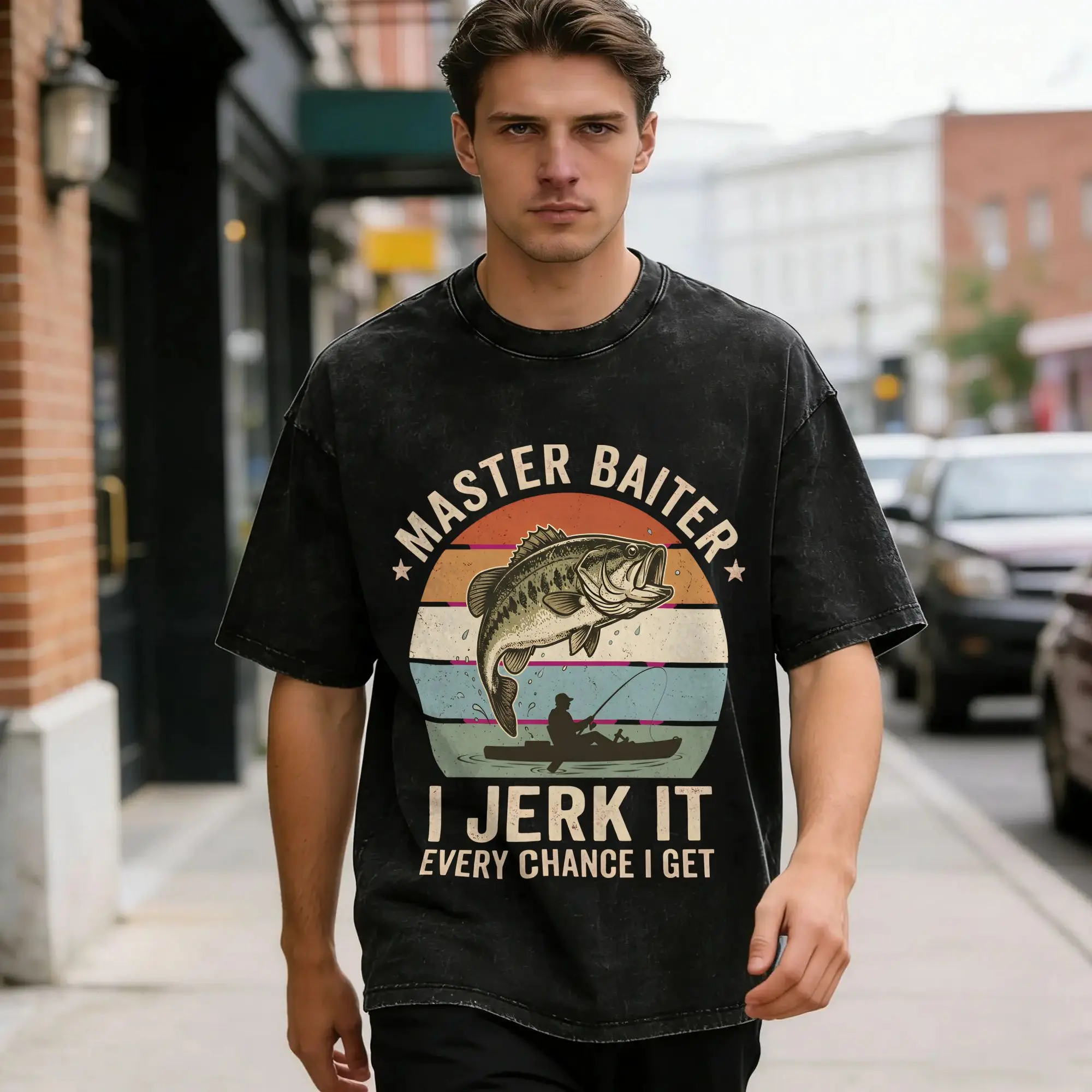 Dad Grandpa T-Shirt Master Baiter Kayak Fishing  Fashion T Shirts Short Sleeve Y2K Basic Tshirt Summer Cotton O-Neck Big Size
