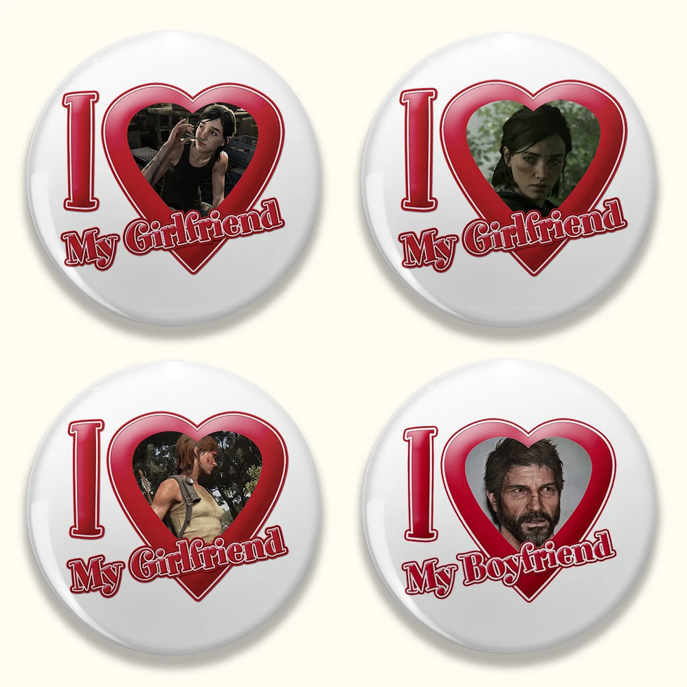 I Love My Boyfriend Girlfriend insignias redondas para accesorios broche de botón Pedro Pascal Ellie Joel Miller Pins Fans amigos regalos