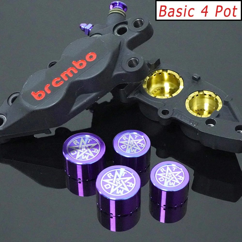 FLAWLESSTI Gr5 Titanium Bolt Brake Caliper Bolt Piston Banjo Bolt Bleeder For Brembo 4 Pot P4-40R P4-40C