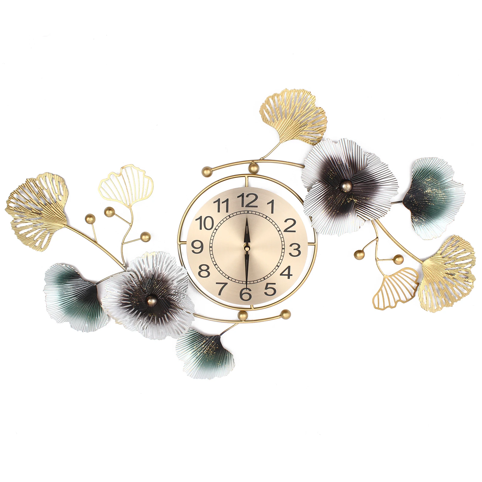 Silent Wall Clock, Quartz Movement, Ginkgo Leaf Design, Accurate Time, Easy Installation, Ideal Gift for Home Décor