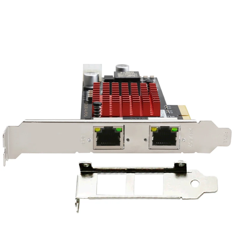 Para Intel I350-T2 puerto dual Gigabit PCI-E X4 NIC para servidor/entrada adaptador Ethernet de 1000Mbps alimentado por POE de 6 pines para Win/Linux