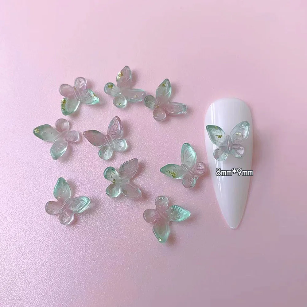 -Dreamt of Butterfly-미적인 네일 매력, 기요미 스타일 나비 쥬얼리, DIY 3D 송진 네일 팁 장식, 벌크 404 네일 장식