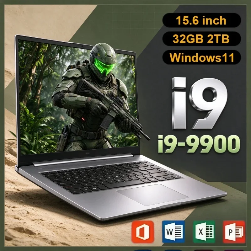 Intel Core I9 9900 15.6 Inch Laptop PC Windows 11 32GB RAM 2TB SSD Fingerprint Unlock Portable Computer For Daily Study
