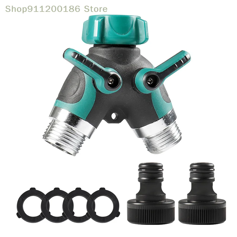 1Pc High Quality EU US 3/4 Inch 2 Way Garden Hose Splitter Garden Tap Y-Type Watering Connector Distributor For Outdoor Faucet