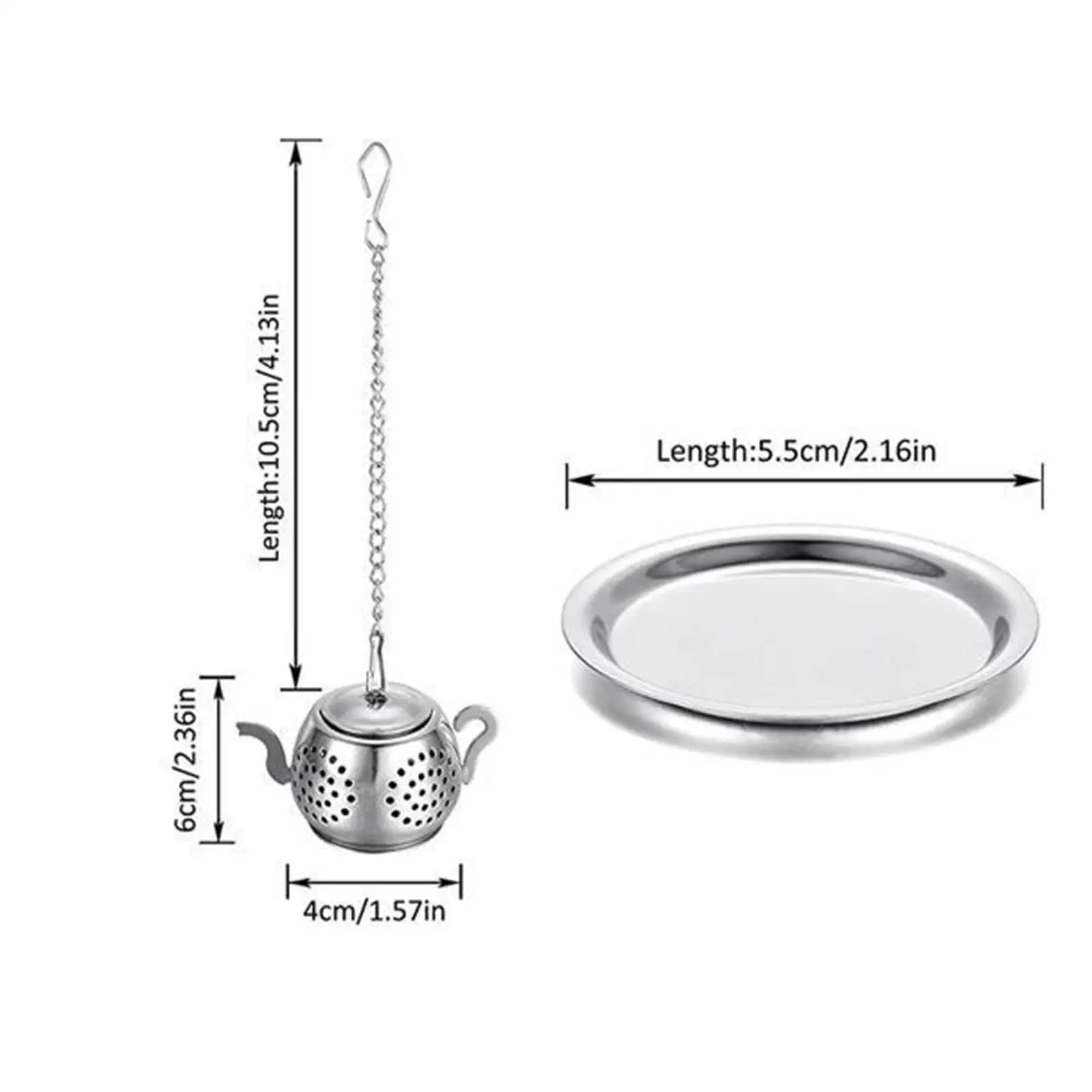 Tea Infusers for Loose Tea Extra Fine Mesh with Tray Smooth Tea Strainer Tea Steeper Basket for Spice Seasoning Teapot Brew Tea