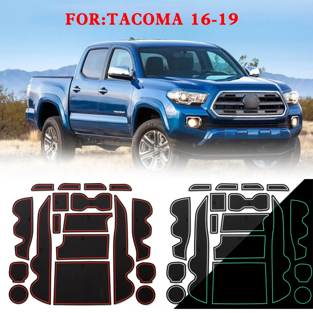 

Подходит для Toyota Tacoma 16-19, коврик для дверного слота Tacumatacoma, коврик для хранения центрального управления, противоскользящий коврик для чашки с водой
