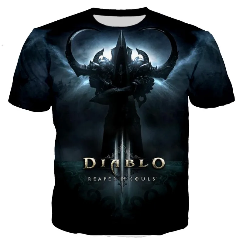 Diablo 3 Reaper of Soul 4 3D Print T-shirts Men Woman Short Sleeve Tees Streetwear Harajuku Oversized T Shirt Kids Tops Clothing