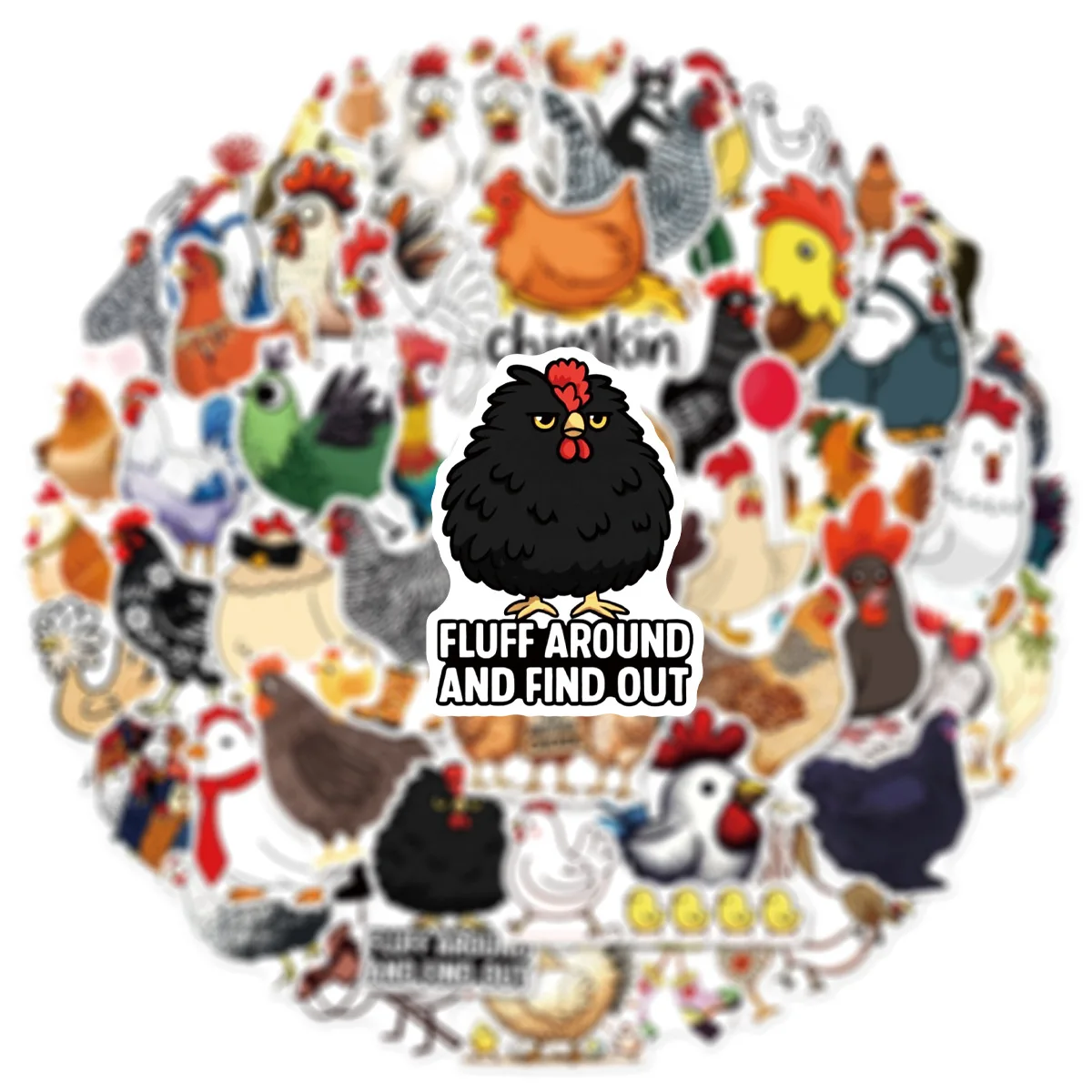 50/100PCS Cartoon Chicken & Hen Stickers Creative Waterproof Stickers Decorative Travel Boxes Stationery Reward Stickers