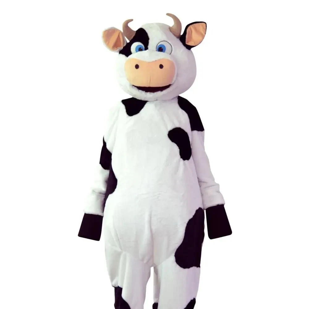 

Fashion Cute Cow Mascot Adult Cosplay Costume Zodiac Animal Street Funny Party Cosplay Plush Cow Doll