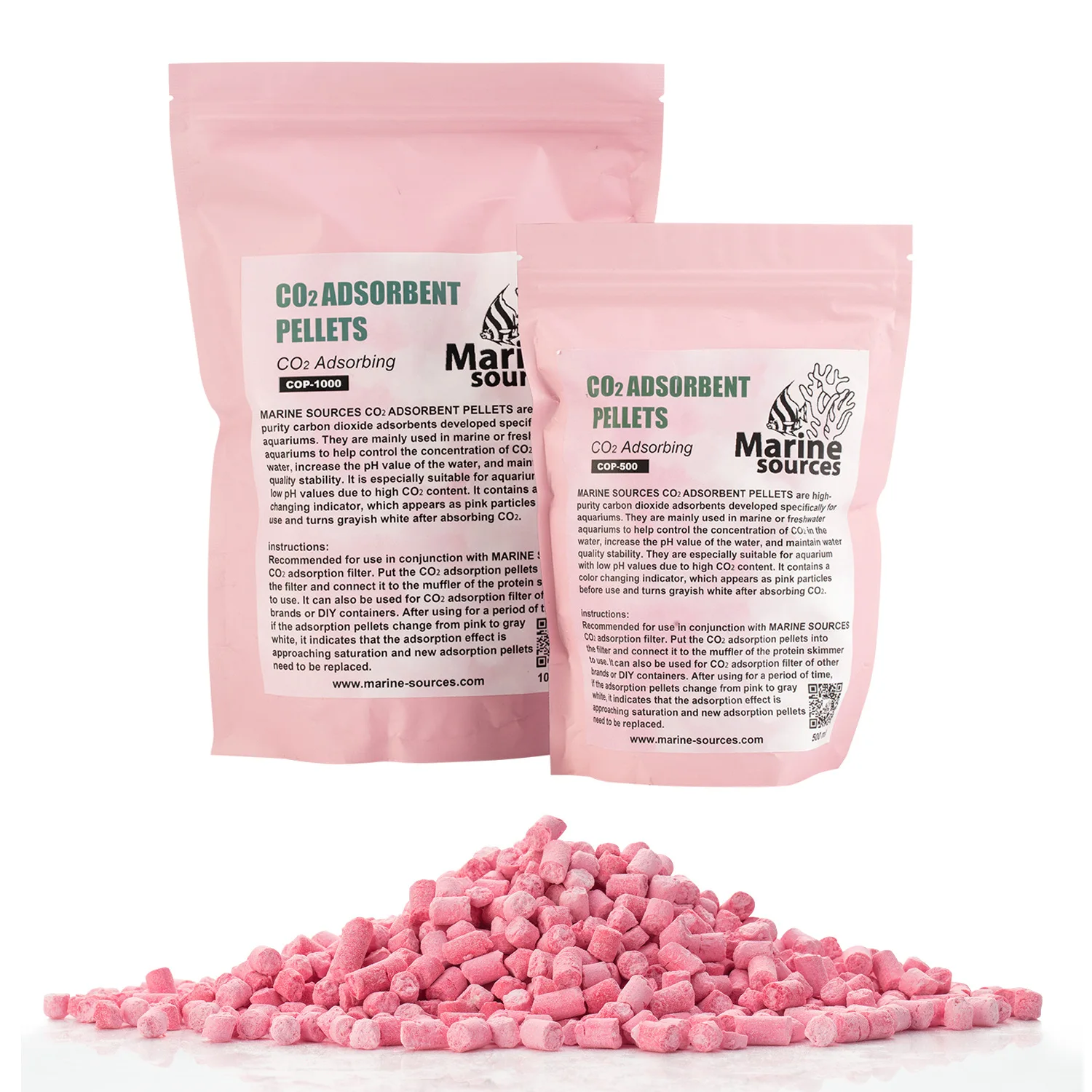 Marine Sources 1000ml CO2 Absorbing Media - Stabilizes Aquarium pH Level with Color Change Indicator, for Planted & Marine Tanks