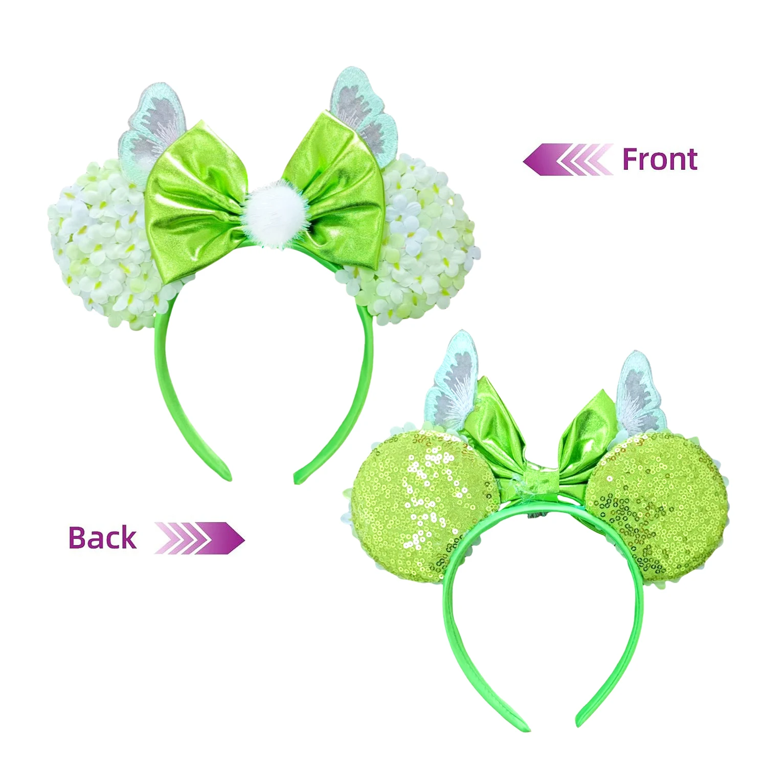 2024 New Mickey Mouse Ears Headbands Women Child Party Hair Accessories Lilo Stitch Headband for Girls Kids Sequins Bow Hairband