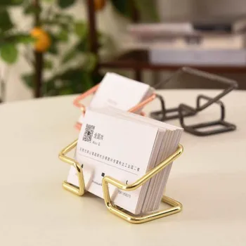 Gold Metal Business Card Holder Desk Bracket Cards Organizer Office Business Cards…