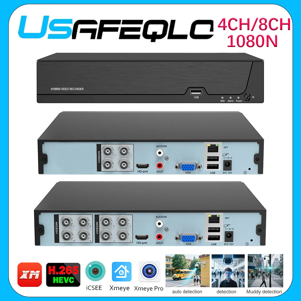 4ch-8ch-security-dvr-recorder-support-6-signals-xvi-ahd-tvi-cvi-cvbs-ip-h265-compression-cloud-service