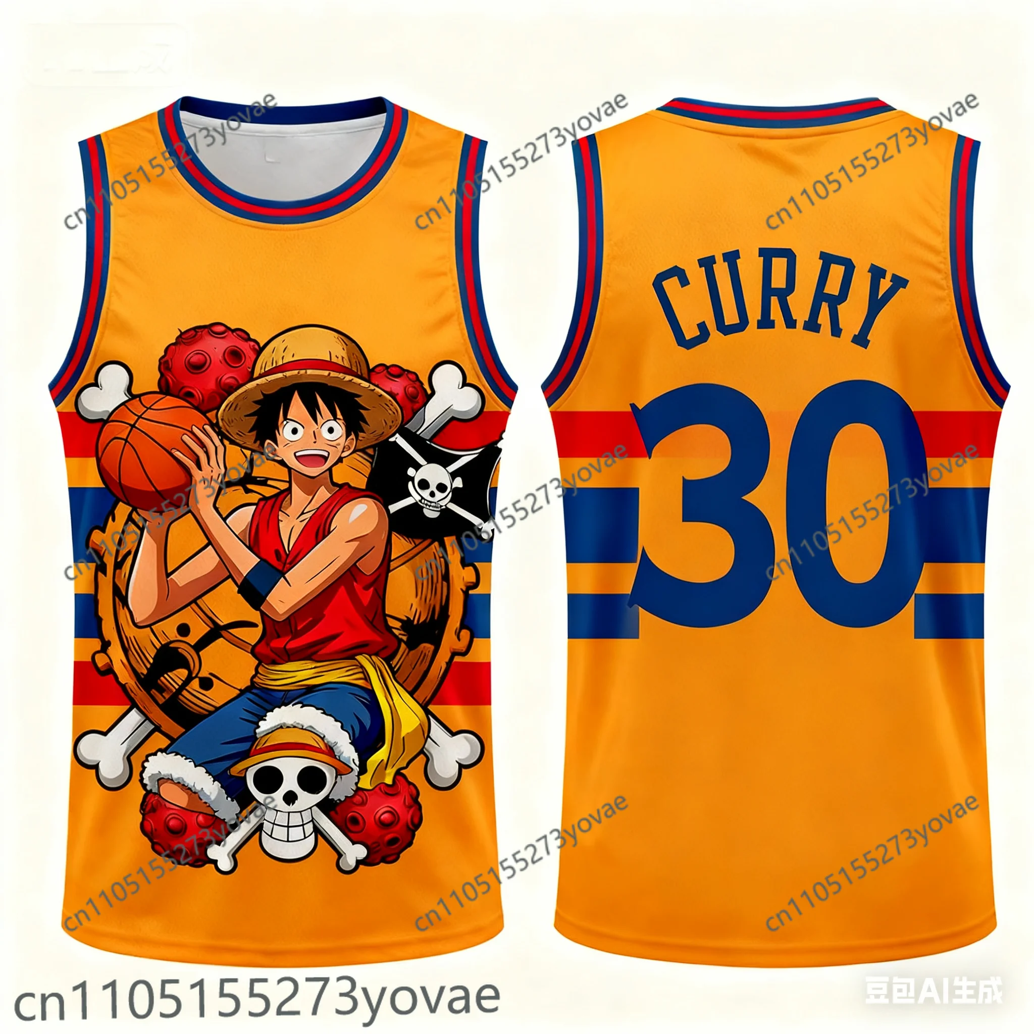 Camiseta de baloncesto de edición especial de Luffy Curry 3D, chaleco deportivo para hombre, conjunto de camiseta especial de baloncesto para niños