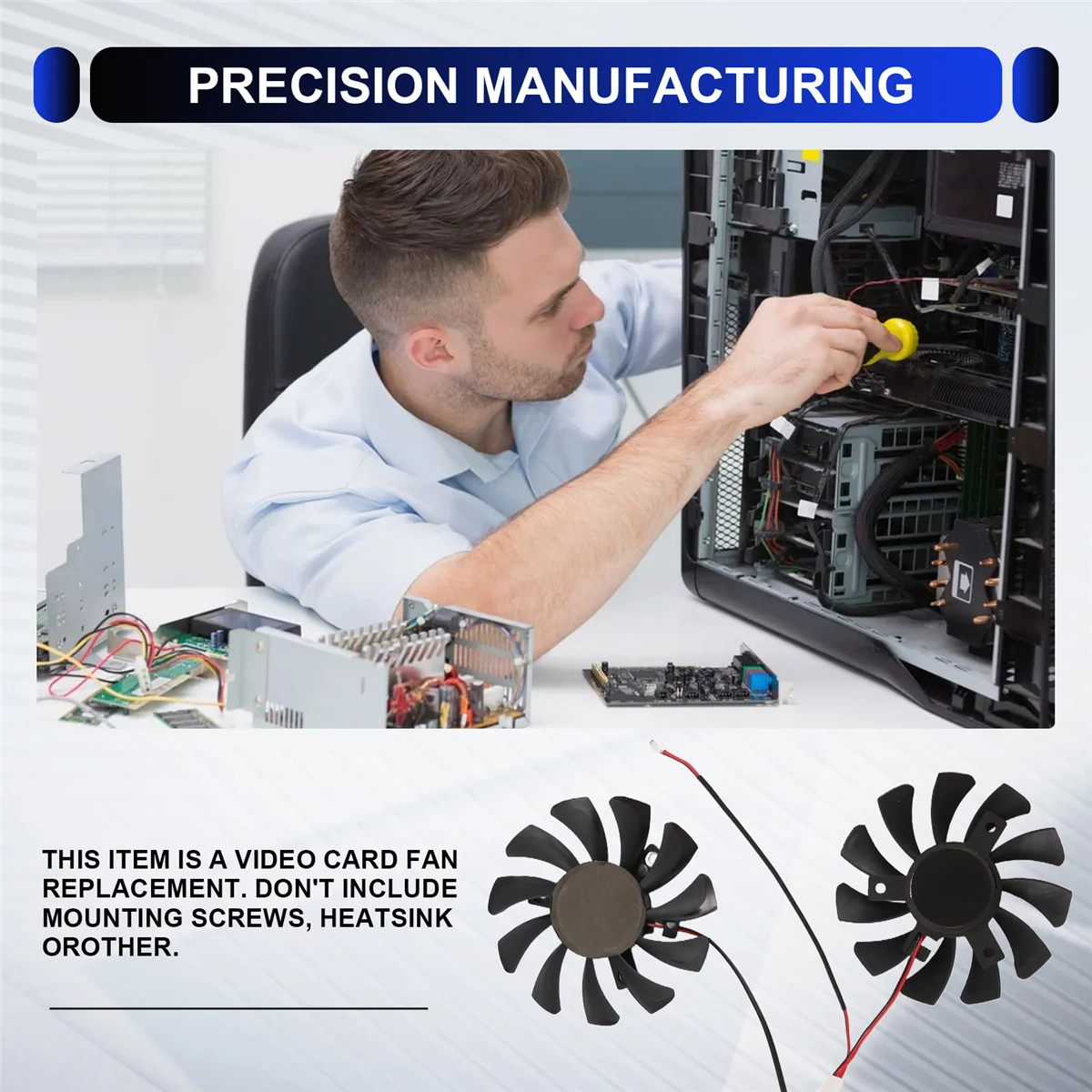 75 مللي متر 2Pin GTX1050Ti GPU برودة مروحة مزدوجة ل MSI Geforce GTX 1050Ti GTX-1050-Ti-4GT-OC بطاقة الرسومات التبريد A002