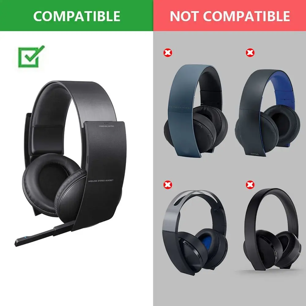 Comfortable Earpads Mesh Fabric Memory Foam Ear Cups Breathable Repair Parts Headband Pad for Sony/PS3/PS4/CECHYA-0080