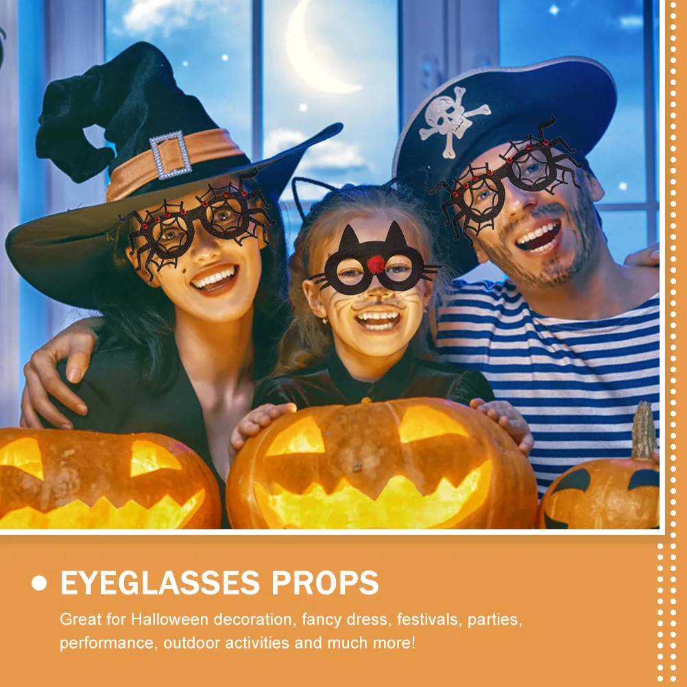 

4Pcs Halloween Decorative Eyeglasses Cosplay Festival Party Props Funny Glasses Photo Accessories Funny Glasses