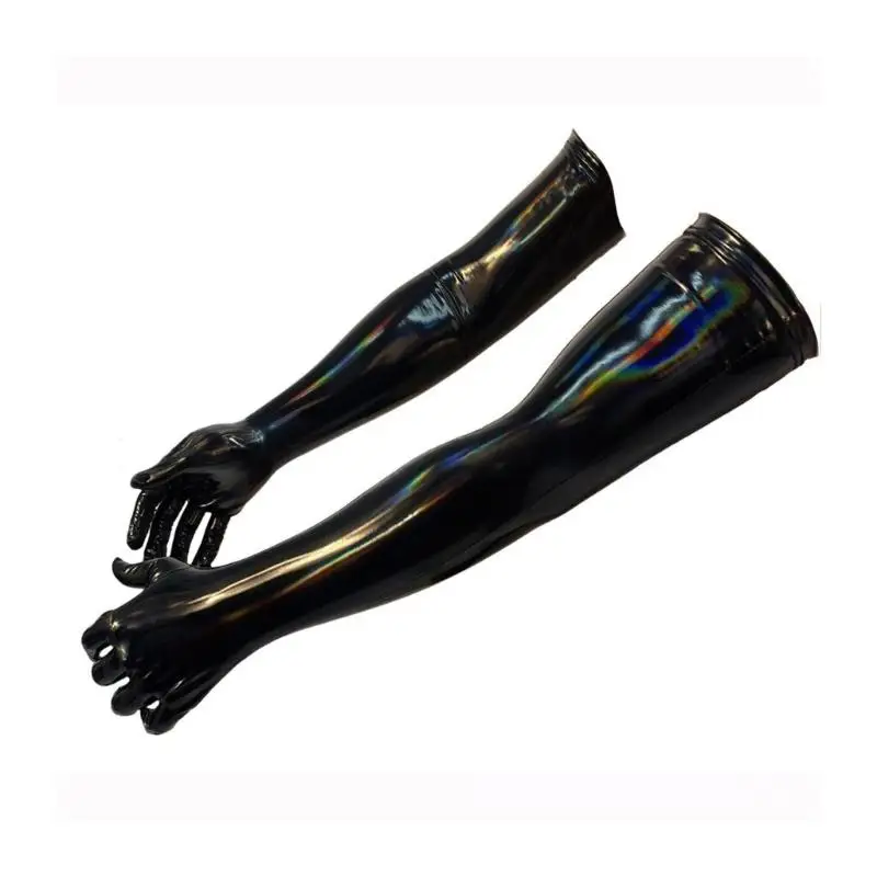 652F قفازات نسائية عصرية طويلة من جلد البولي يوريثان قفازات عالية اللمعان ملابس لعب الأدوار وملابس المناسبات الخاصة