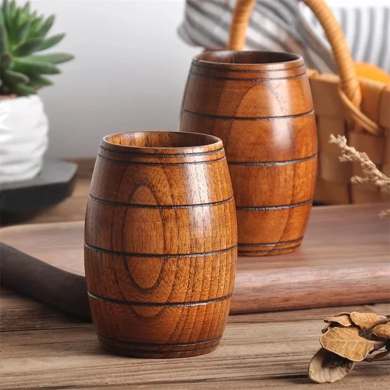 Beer Mug Wooden Coffee Mug Wooden Creative Wooden Mug Japanese Style Cup With Handle Wooden High Temperature Resistant