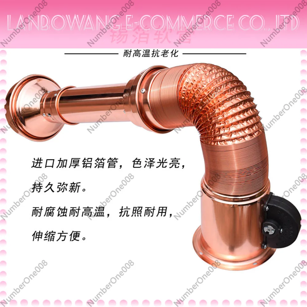 Commercial Korean BBQ Exhaust System Smoke Extractor Straight Exhaust Fan,Stainless Steel Telescopic Duct Smoke Ventilation Hood